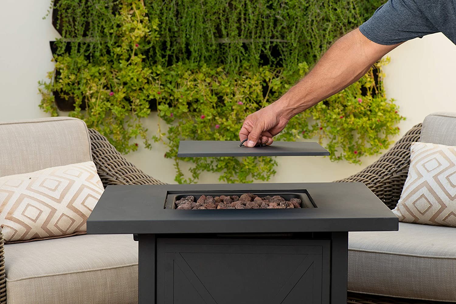50000 Btu Outdoor Gas Firepit Brazier Table Customized Size And Color
