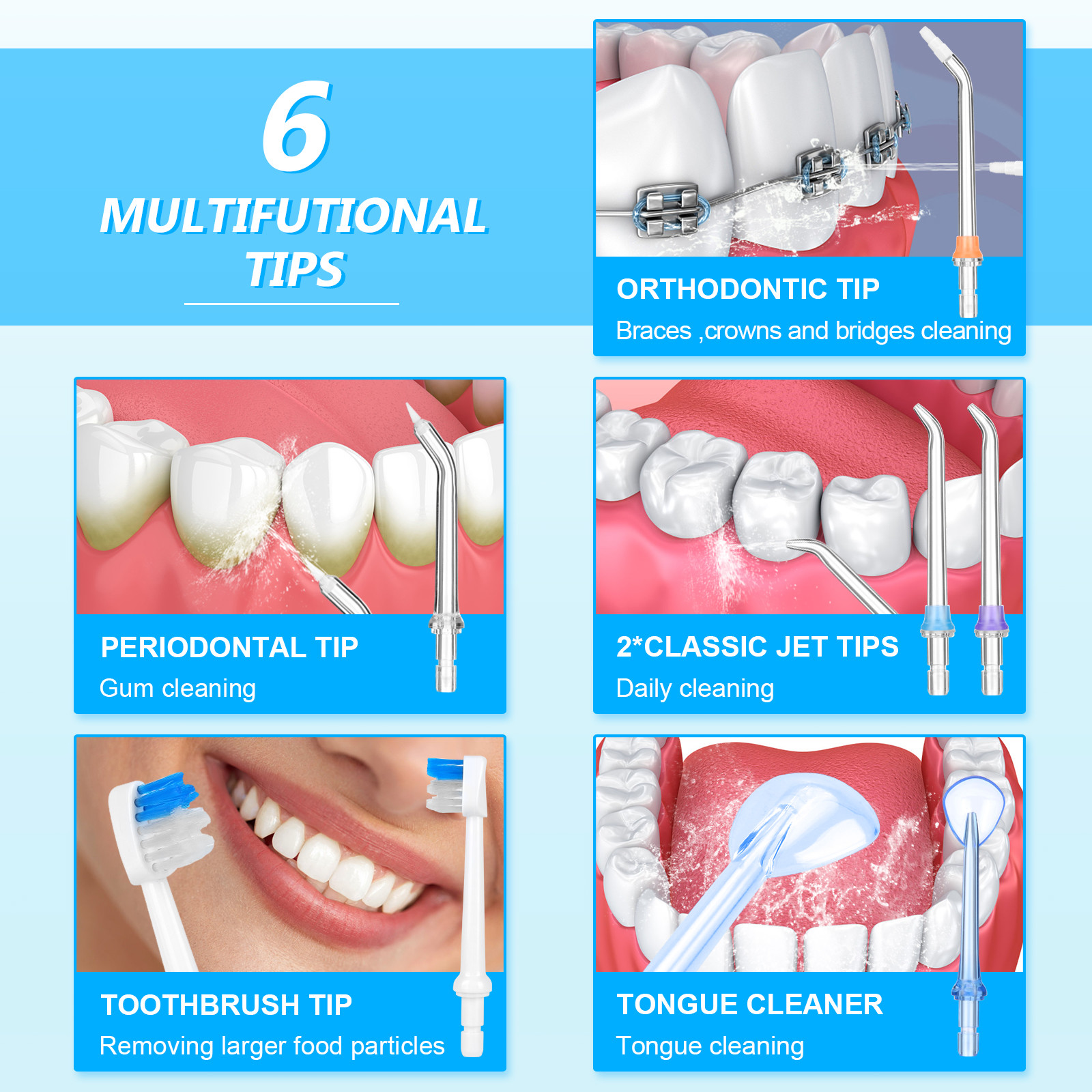 5 Modes Dental Cordless Oral Irrigator 100% Waterproof Electric