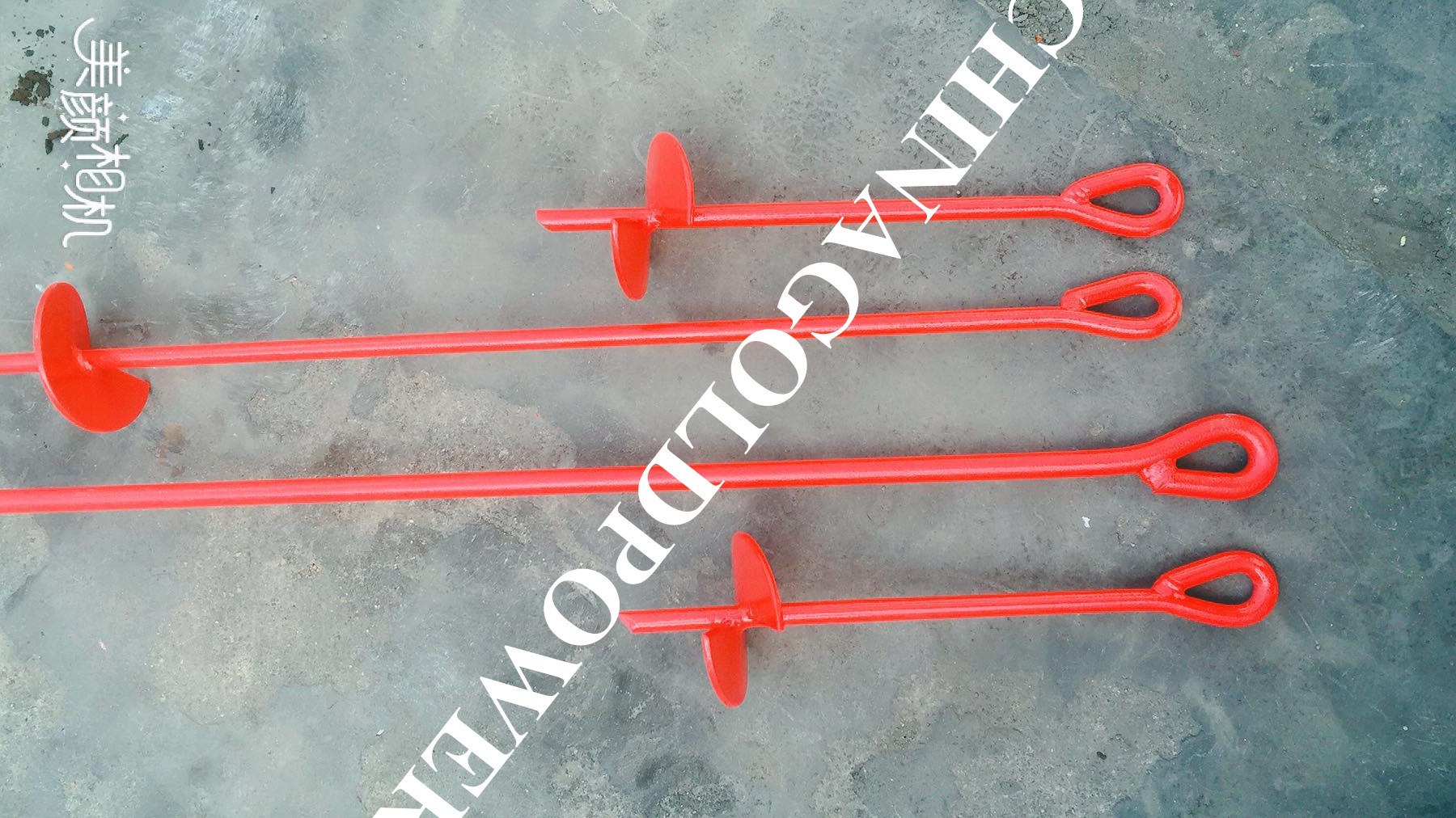 Hot Dip Galvanized Earth Anchors Rods / Twin Eye Steel Ground Anchors 6" Thread Length