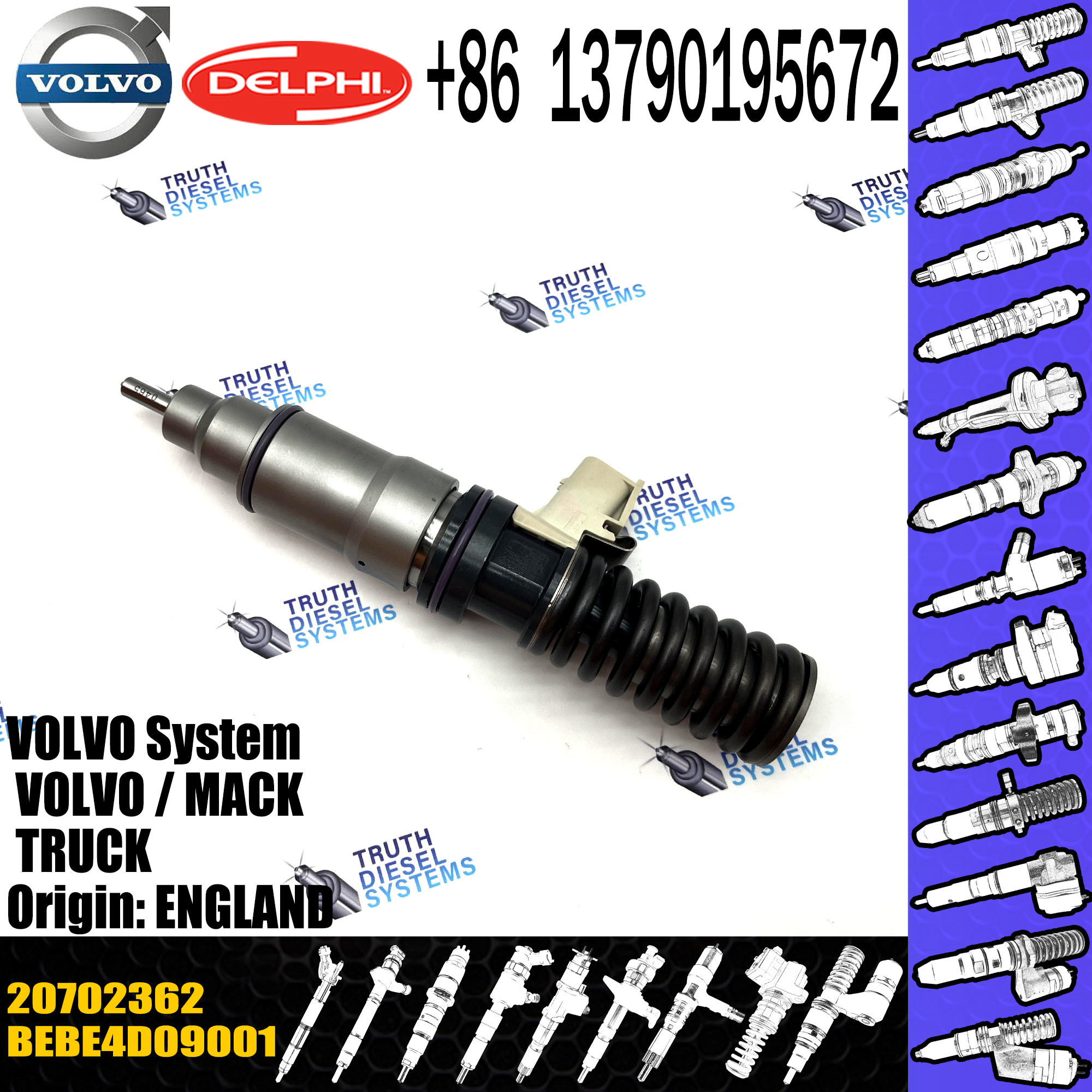 Diesel inyector Fuel Injector Electronic Unit Injectors nozzle Bebe4d09001 20702362 For Md11 3504