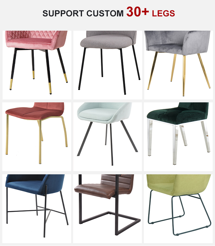 Comfortable and Durable Living Room Furniture Fabric Velvet Dining Chair Product Size 560*560*840mm