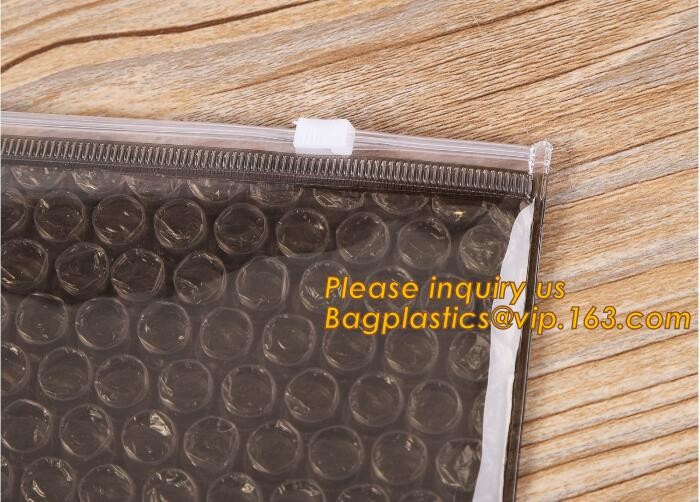 Holographic Factory Shiny gold Cosmetic bag Zipper Bubble Bag zip-lock Slider Padded Mailer metallic bubble zipper bagea