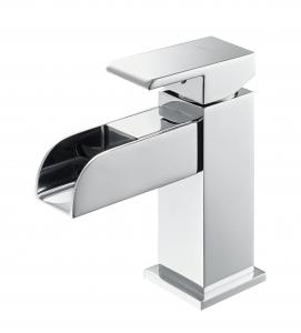 China Waterfall Wash Basin Faucet LED light Hot and Cold Water Supply on sale