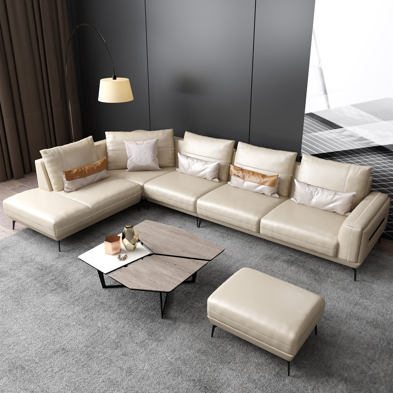 Fabric Modern Sectional Living room Sofa leather wood frame with factory price
