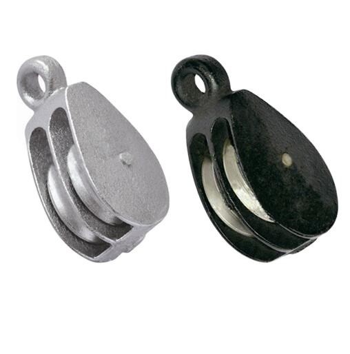 Double Sheave Pulley Galvanized Casting Iron pulley Fixed Eye Block Steel Small Pulley For Rope