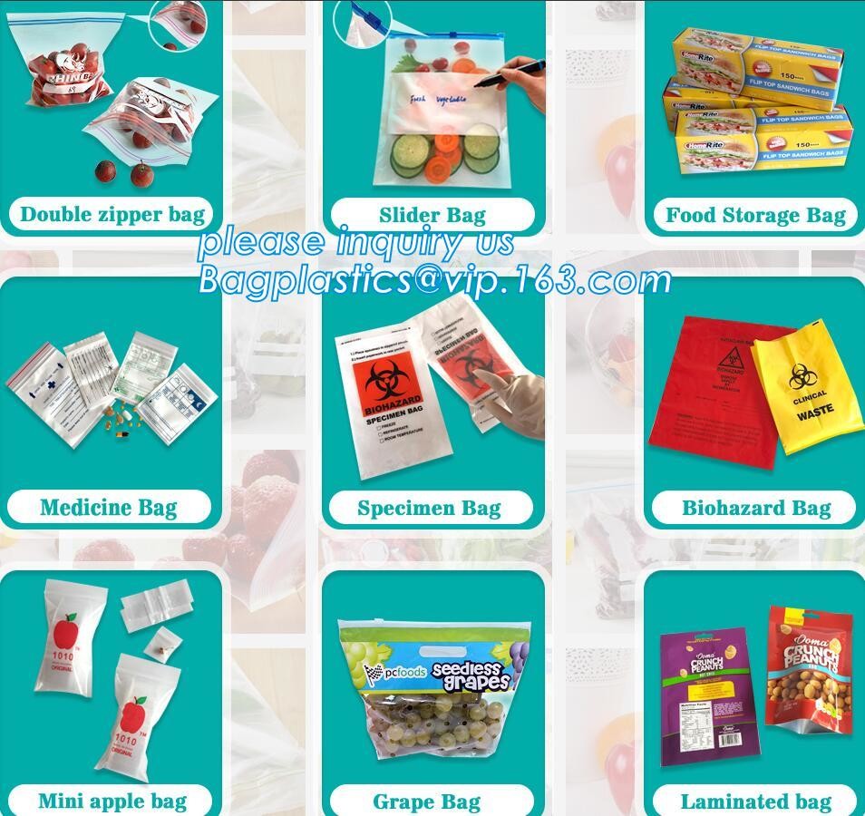 LDPE polybags, food packing clear grip seal polybags plastic k bag, Promotion Accept Clear Resealable Plastic grip
