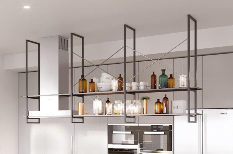 3 Tier Ceiling Wine Rack for Bars and Restaurants Solid Wood Shelf for Home Decor