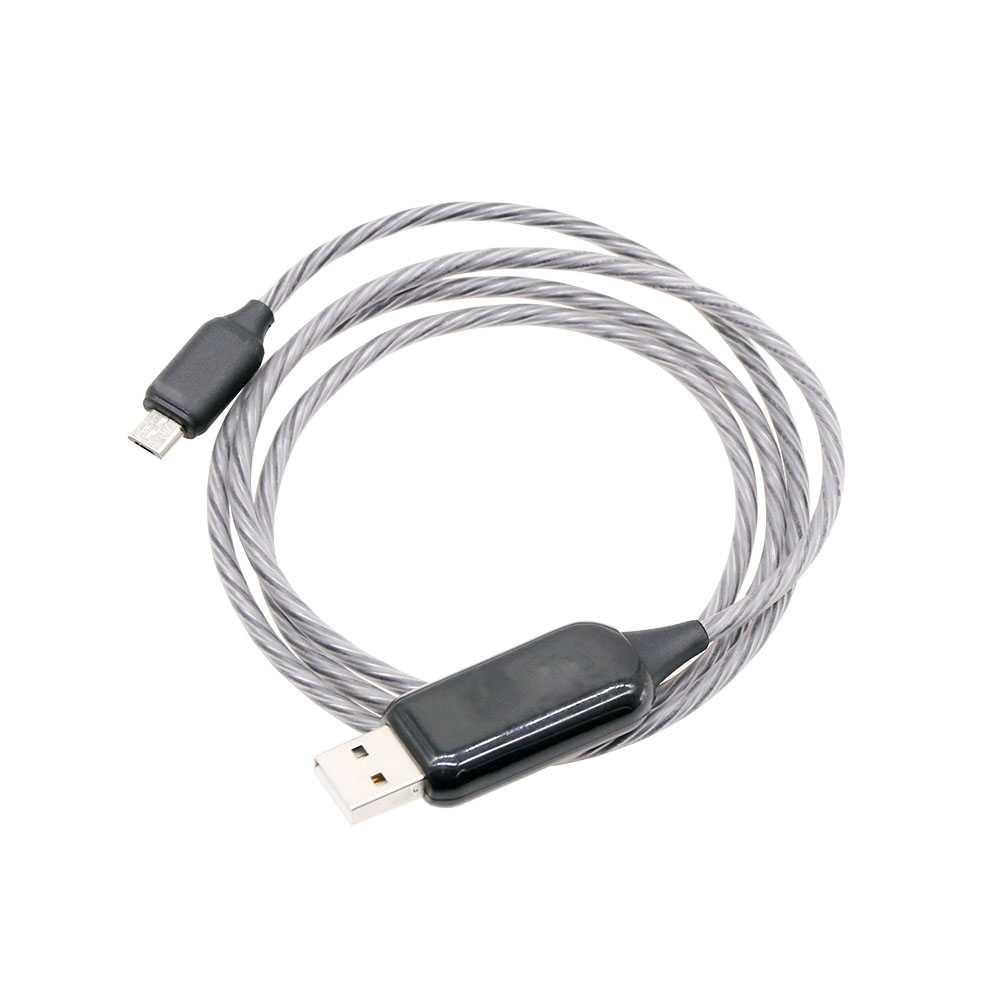 Usb Led Light Charging Data Cable Type c Micro Ios luminous streamer magnetic charging cable 1m