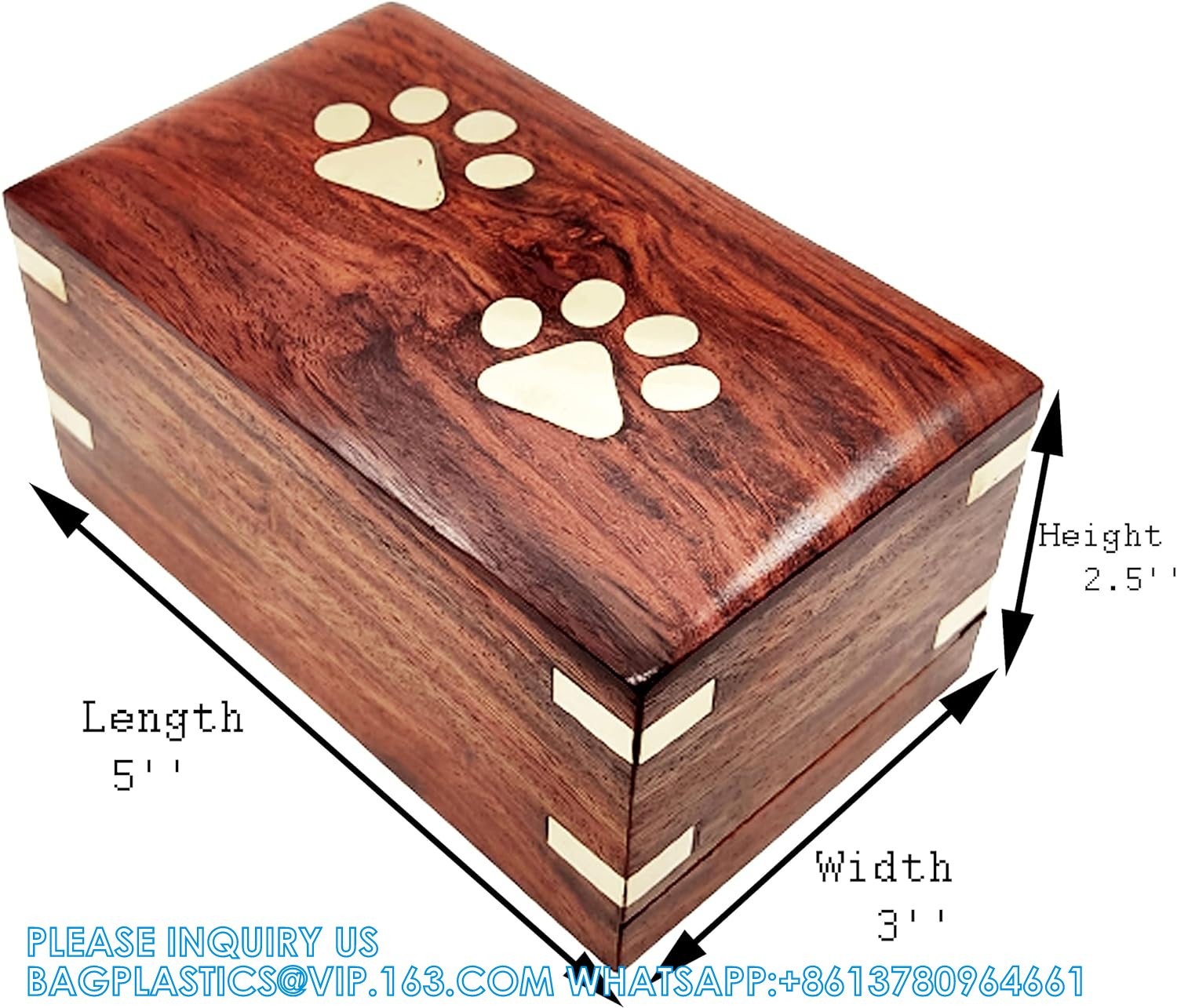 Wooden Urn - Pet Urns For Dogs Ashes, Decorative Wooden Pet Urns For Ashes - Rosewood Cremation Urns For Dogs