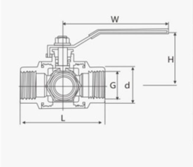 Stainless Steel CF8/CF8m Thread End L/T Port Three Way Ball Valve