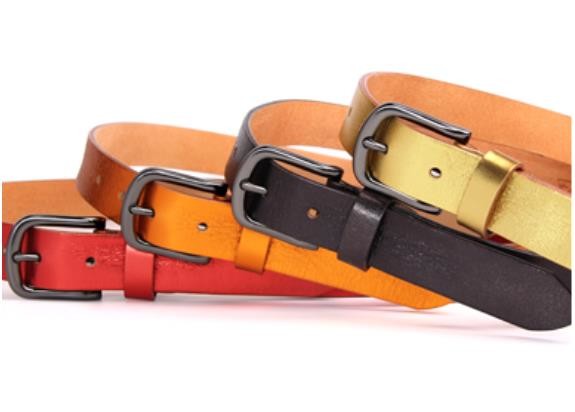 Casual print logo Pin Buckle Lady Cowhide Leather Belt