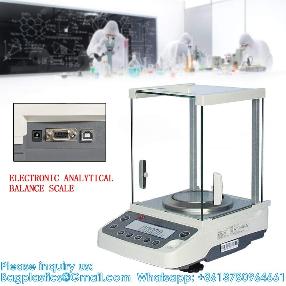 0.0001g Laboratory Scale, High Precision Lab Analytical Balances With Plastic Windshield, LCD Display Electronic
