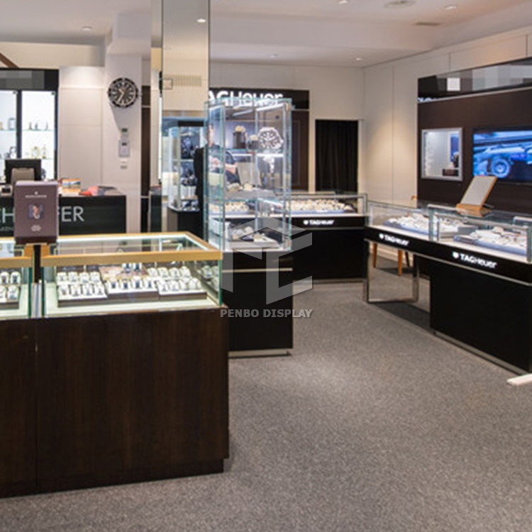 600mm Width Wooden Watch Shop Furniture Display Cases 9mm Thick MDF