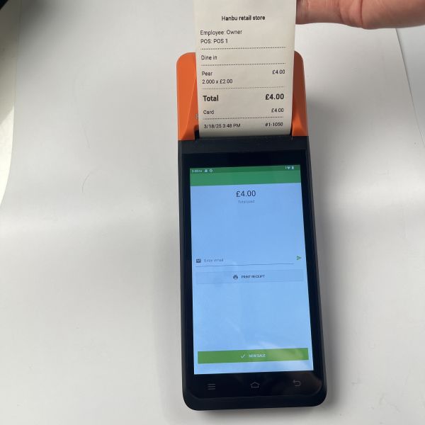 Handheld Mobile POS Android 12 Receipt Machine Portable 70mm/s With Speaker Support