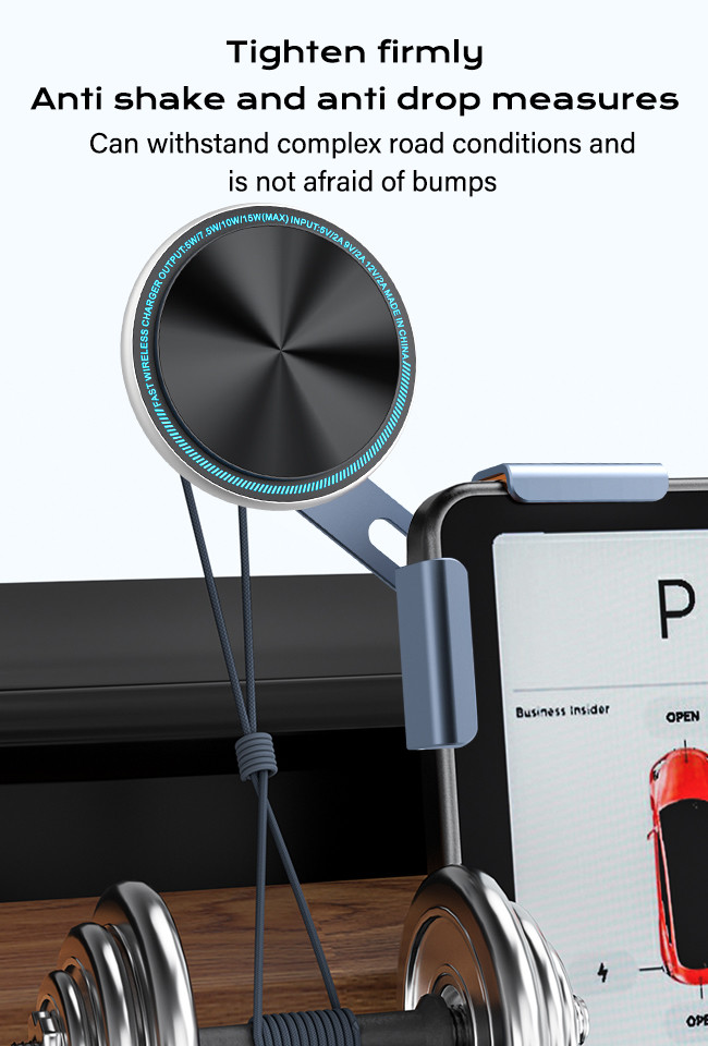 Stylish And Durable Metal Magnetic Car Phone Holder Wireless Charger With Running Light For Iphone