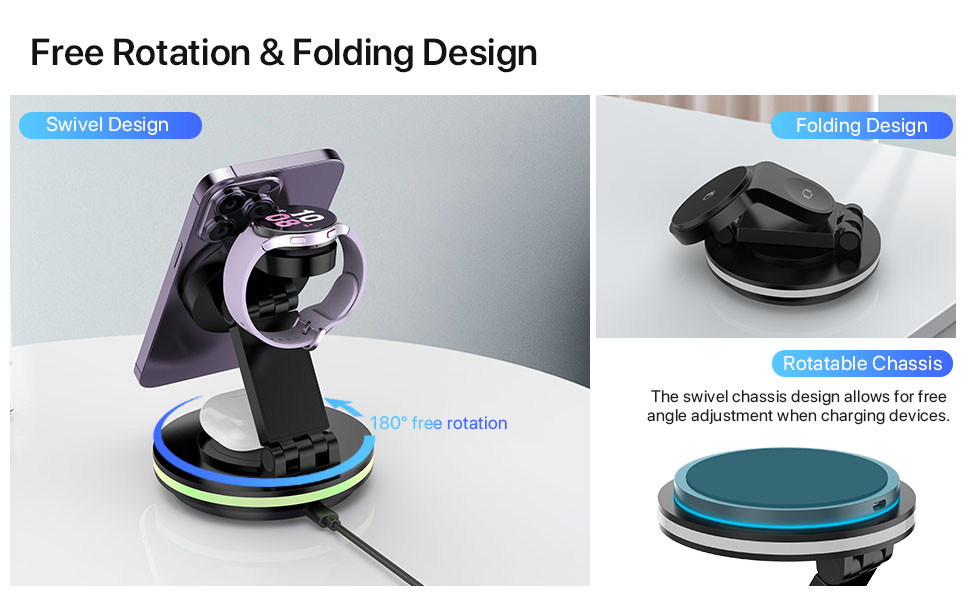 ABS PC Material Magnetic Wireless Charger for Fast Charging with Wireless Charging Method