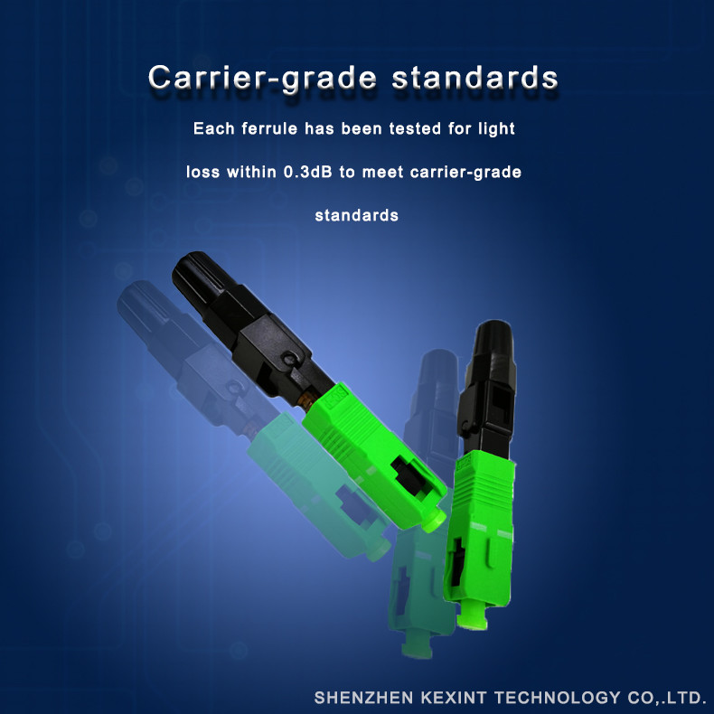 FTTH SC APC Fiber Optic Quick Connector Can be reused 55 mm Long Fast Connector