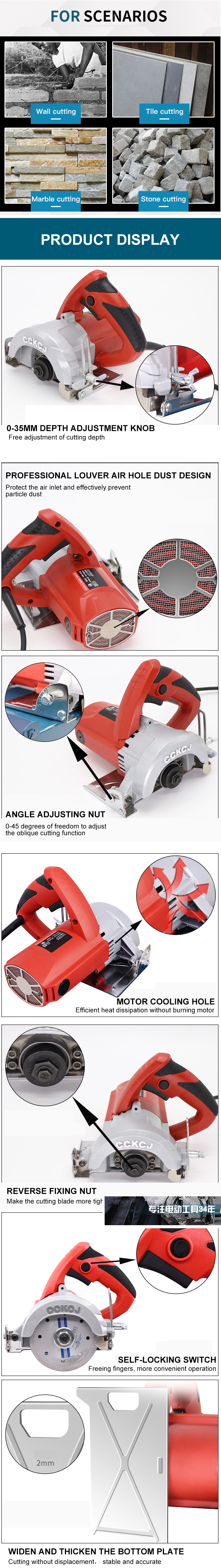 AB6121T Multifunctional Marble Machine Stone Tile Cutting Machine Slotting Machine Power Tools