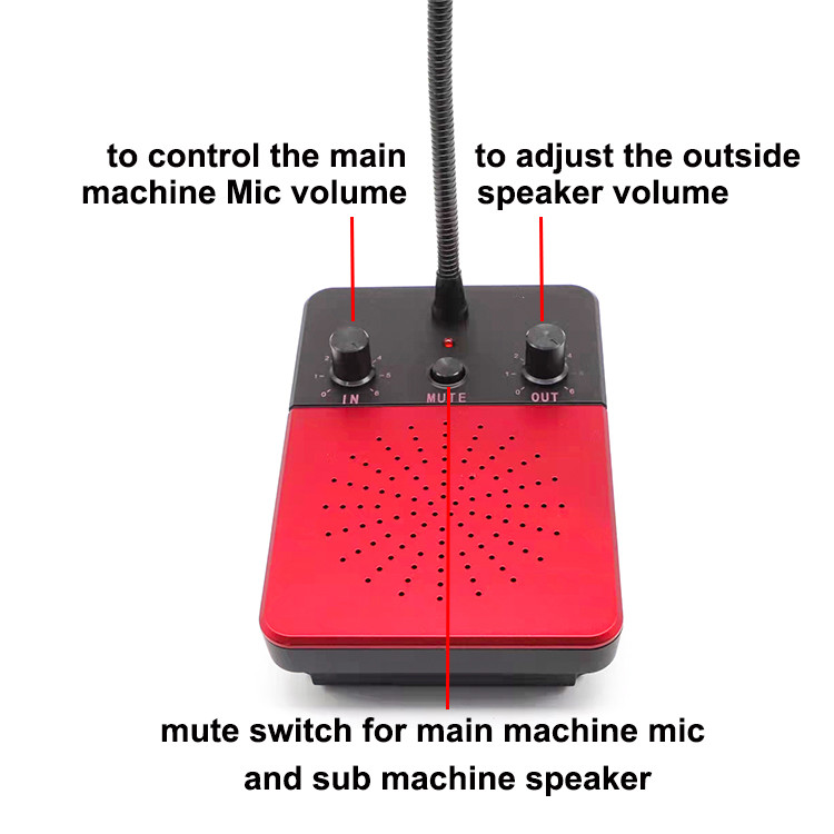 Glass Window Intercom System Mute Microphone 2 Way Speaker 2 EXT Port