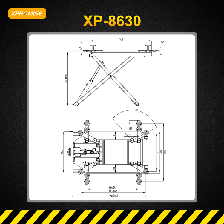 Portable Mid Rise Scissor Car Lift
