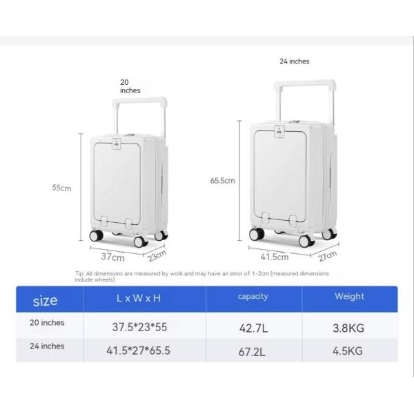 Expandable Wide Handle Suitcase for Unisex Stress-free Business Travel Spinner Wheels TSA Lock