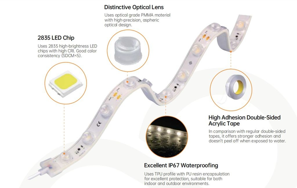 TPU Flex LED Wall Washer For Architectural RGB And RGBW LED Lighting