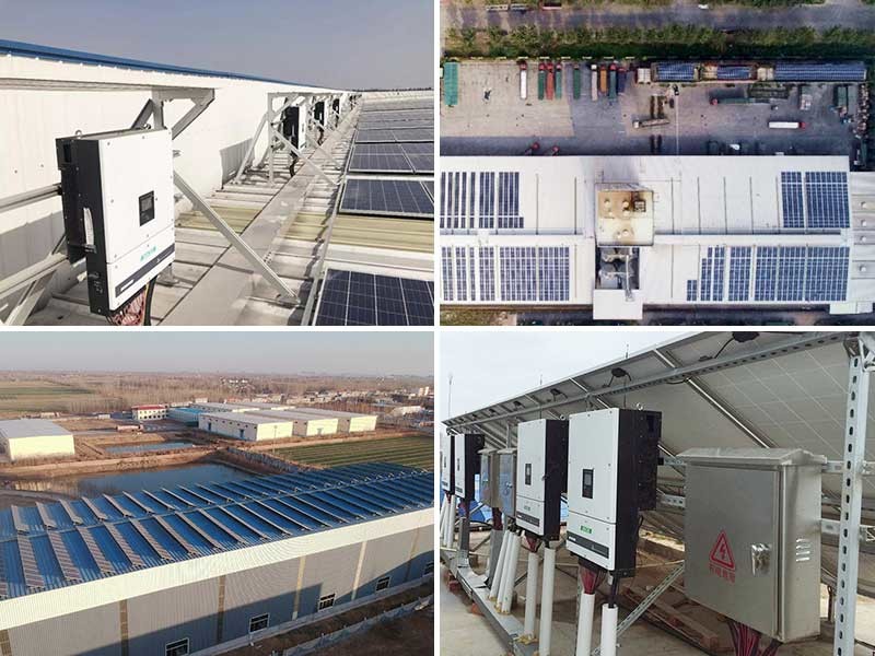 60KW Three Phase Solar And Wind Inverter Commercial Roofs 5 Years Warranty