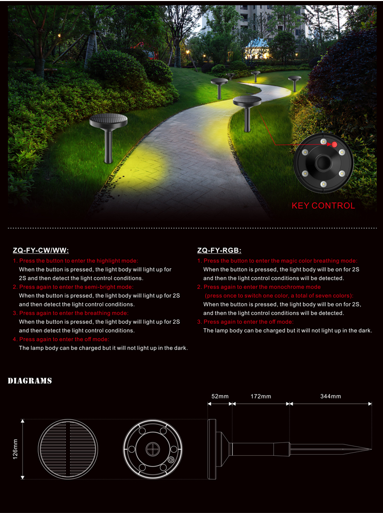 Die Cast Aluminum LED Solar Pathway Lights All In One IP65 Waterproof For Garden
