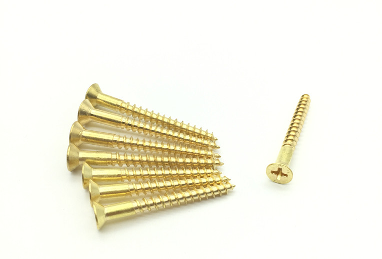 DIN7997 Brass Cross Recessed Countersunk Head Wodd Screws Flat Head Wood Screws