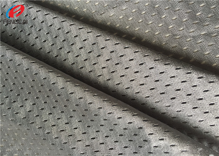 100% Polyester Sports Mesh Fabric Net Knitted Fabric For Lining In Grey Color