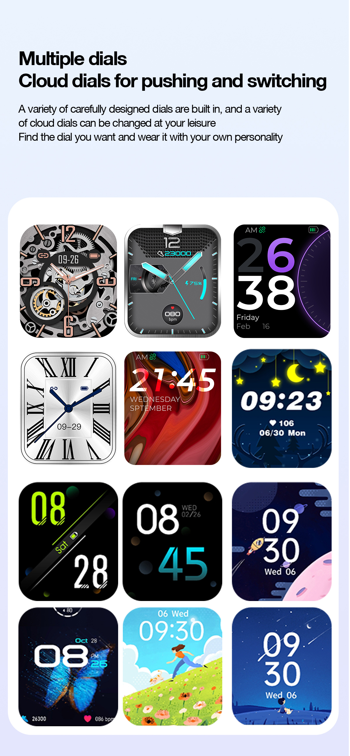 HL60 Smart Watch IPS Large Screen IP68 1.7Inch HD Accurate Blood Oxygen