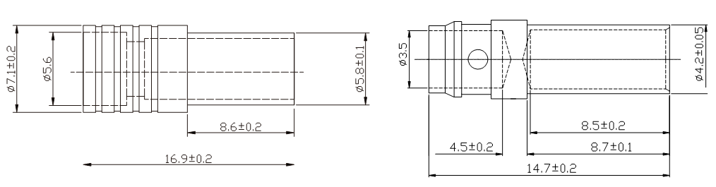 Lithium Battery Connector 3.5 mm Banana Plug Socket Connector For Drone