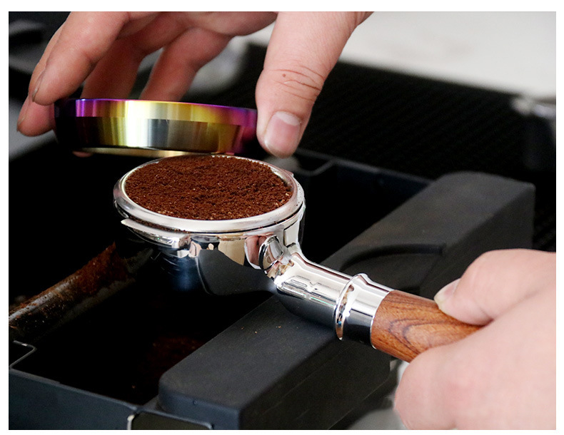 Customize Logo Acceptable Silver Intelligent Dosing Ring Coffee Funnel For Portafilter