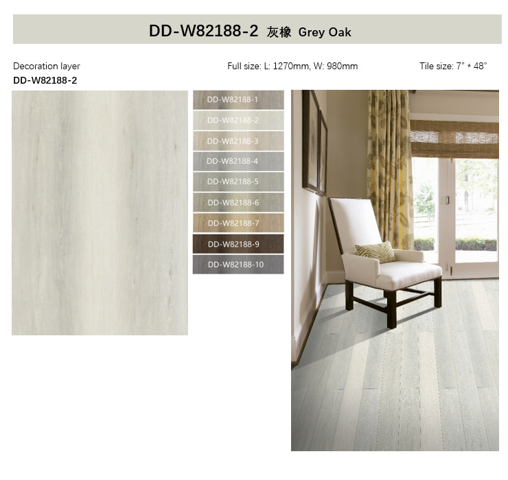 Fireproof Vinyl Composite SPC Click Flooring Jump Color Oak Wood Like Stone