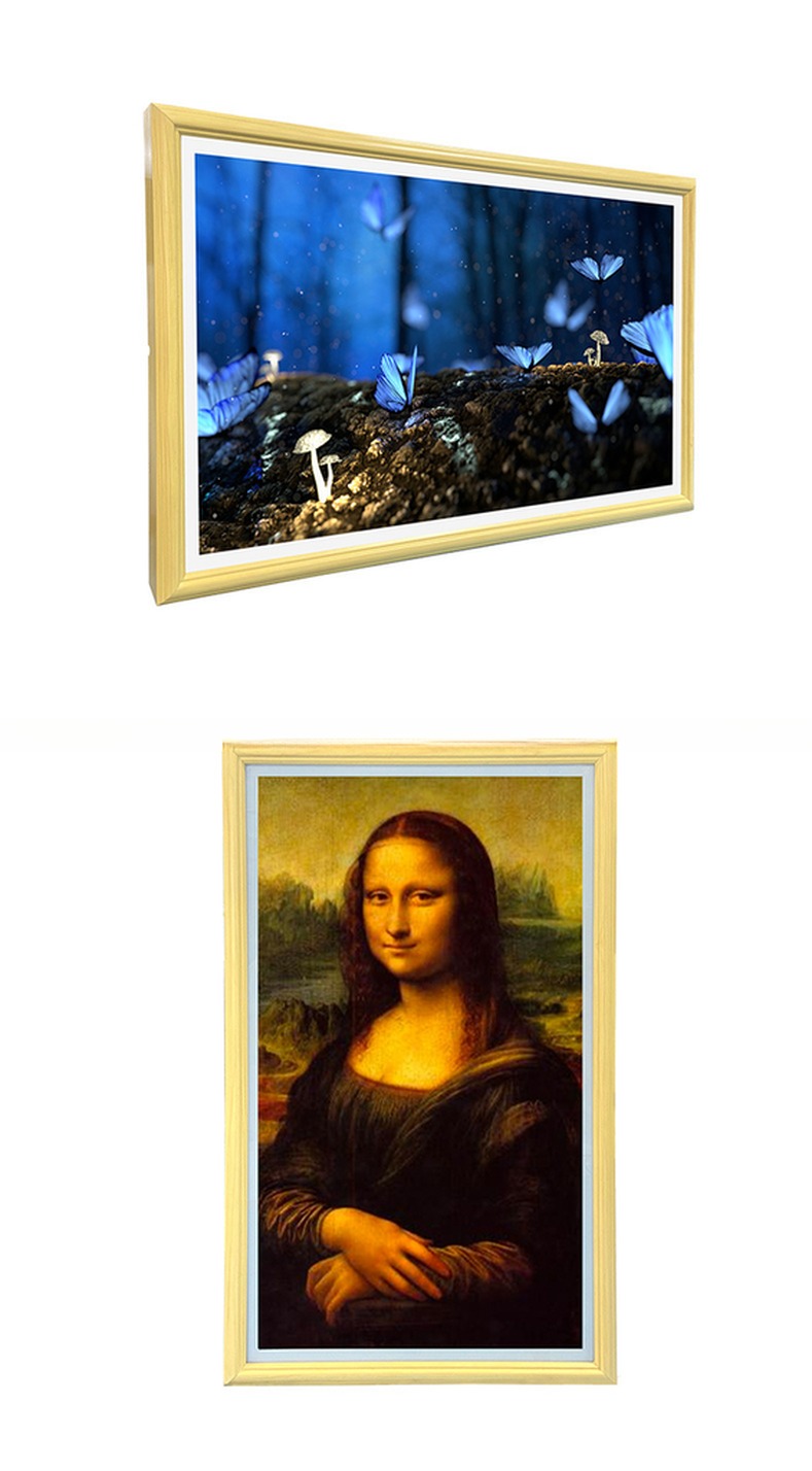 Home/Hall/Hotel Decoration NFT Digital art Frame Advertising Player Video WIFI Android LCD Screen 4K display with wooden frame