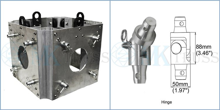 Aluminum Ground Support Truss Tower System for 400mm Truss Frame Junction Way Hinge