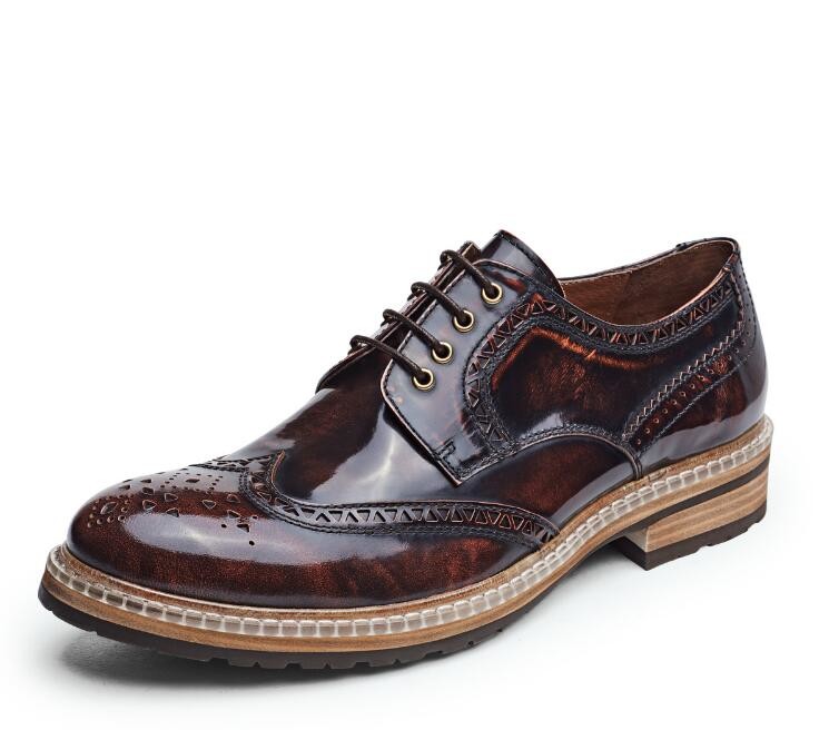 Fashion Italian Designer Men Formal Dress Shoes Genuine Leather Flat Luxury Wedding Shoes