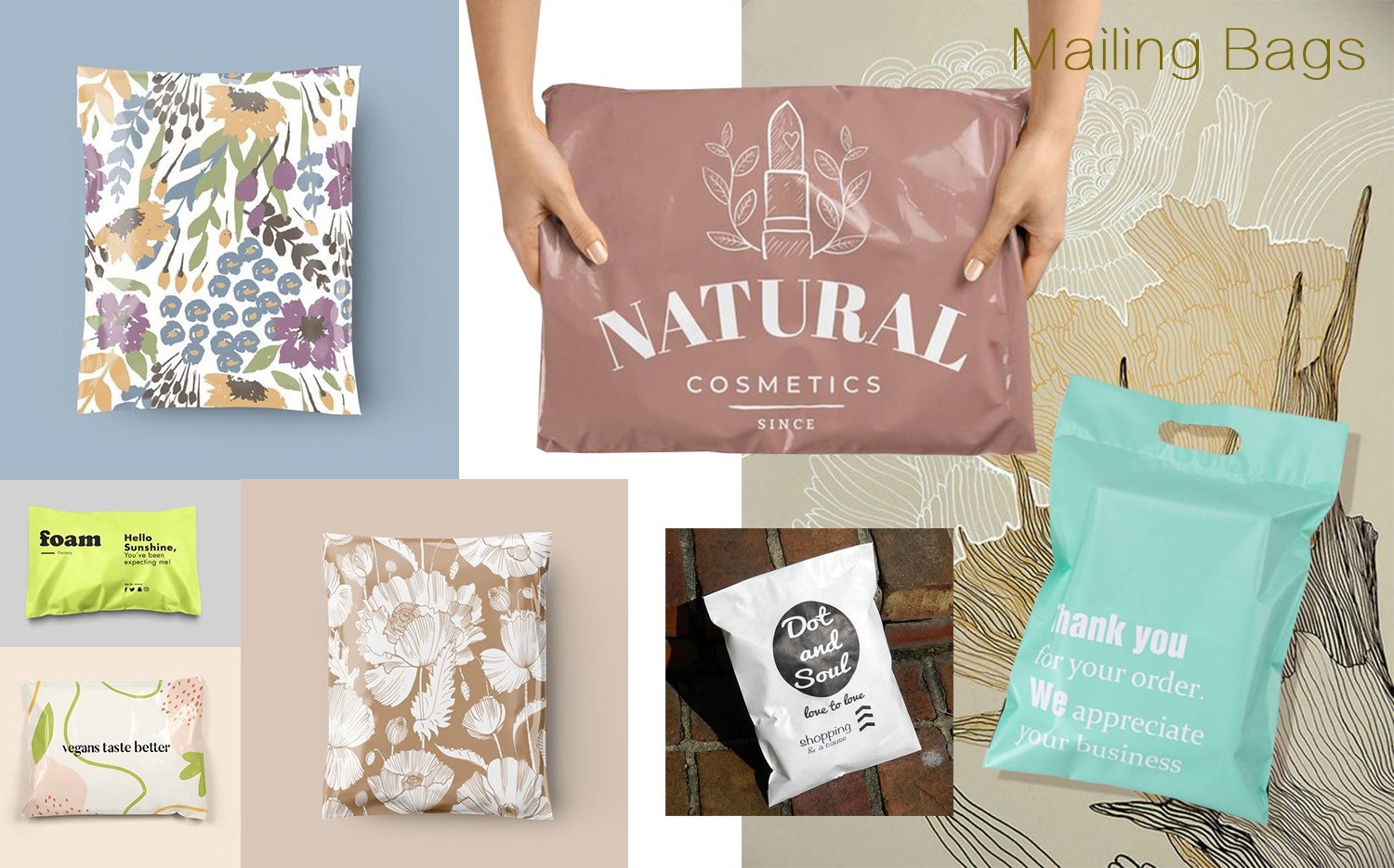 Biodegradable Poly Mailer Bags 20-160 Micron Garment Shipping