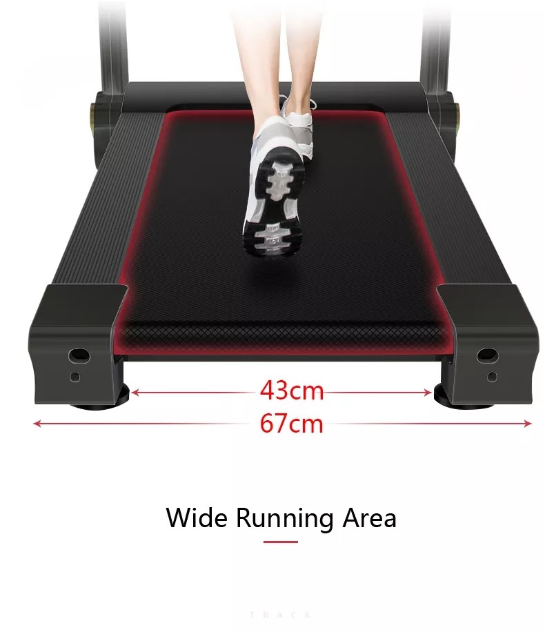 Home Use 560mm Width Foldable Exercise Treadmill With 120kg Load
