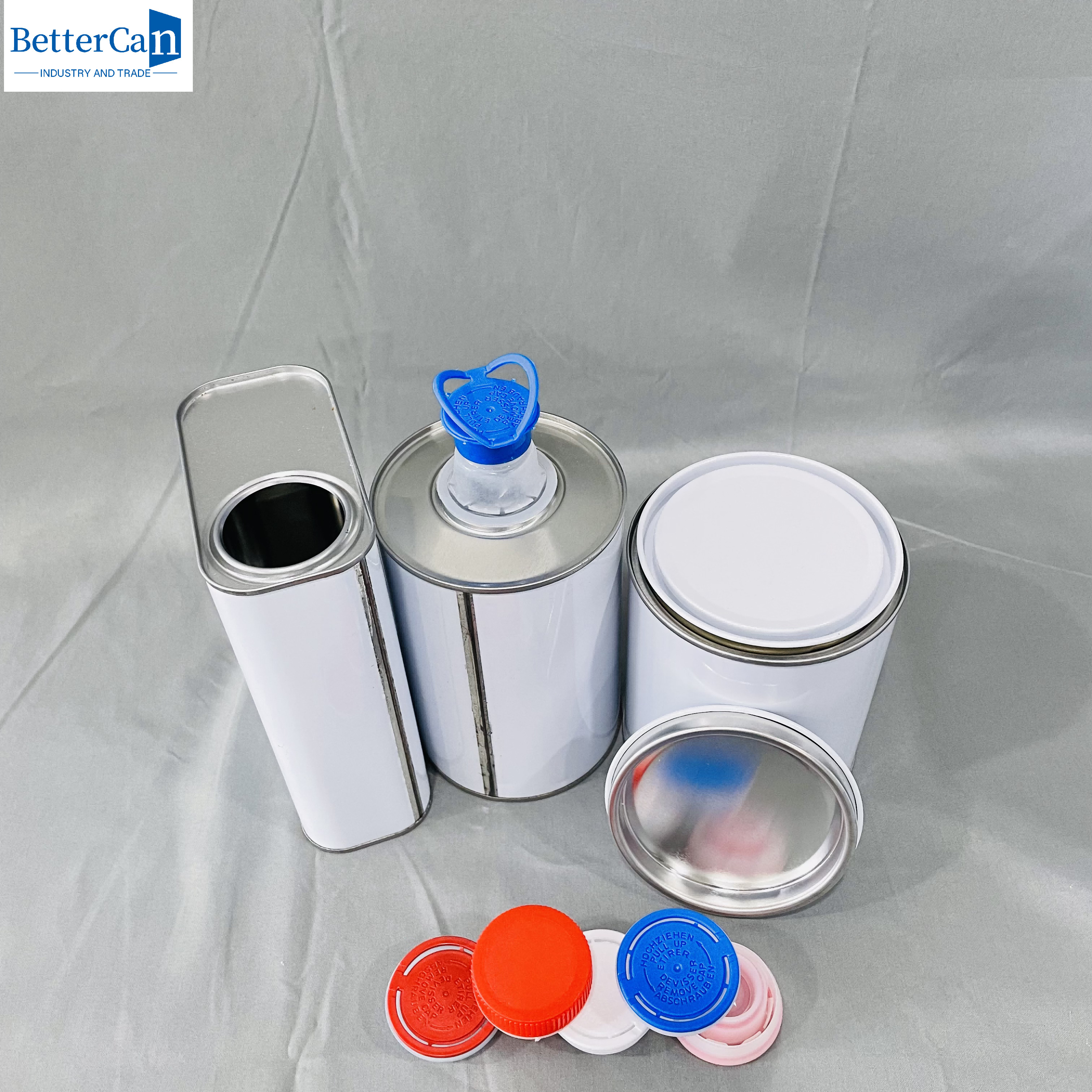 1 Quart Car Paint Sets Empty Tin Cans 1liter Square Metal Packaging