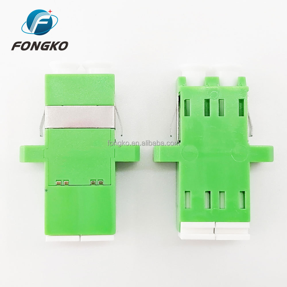 Duplex Single Mode Fiber Optic Adapter With Flange LC APC