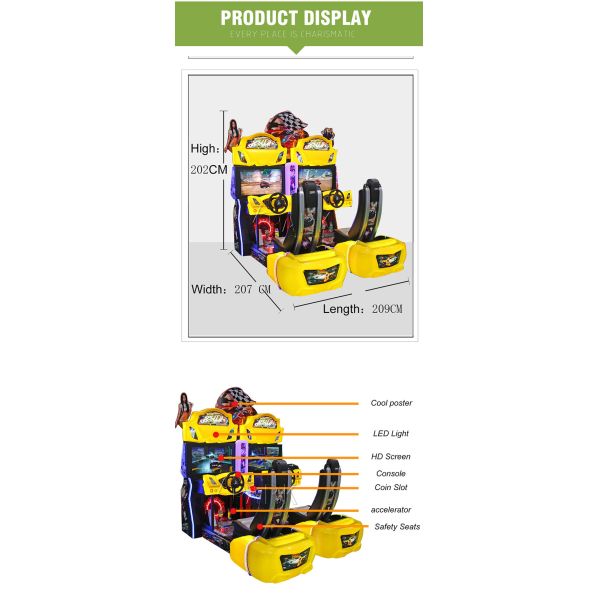 Split Second EPARK Network Racing Video Arcade Game Machine For Entertainment Gym