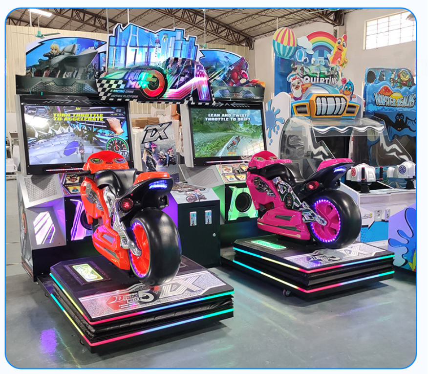 Dreamland coin operated double players moto driving arcade game machine adult motorcycle simulator machine