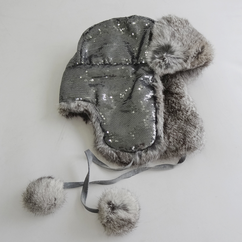 Unisex Factory Direct Custom Russian Style Rabbit Fur Trapper Hat