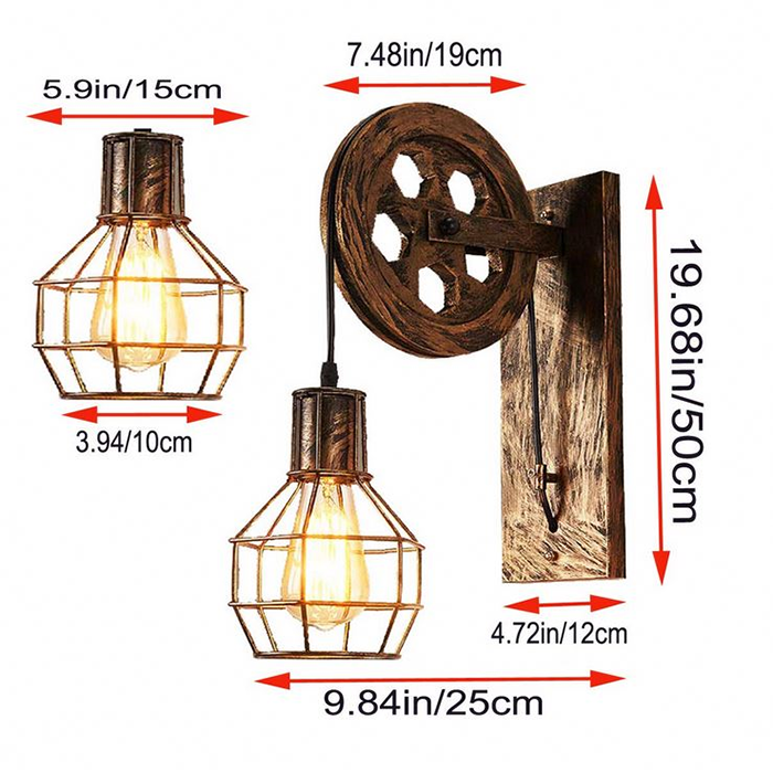Energy Saving Filament Bulb Wall Lights / Hanging Bulb Wall Light Easy Installation