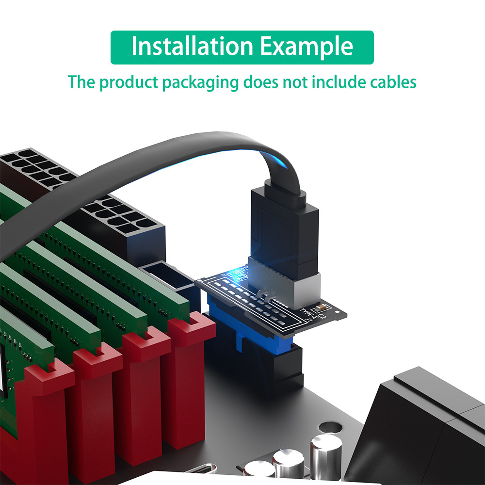 Vertical Header USB 3.1 Front Panel Socket Key A Type E To USB 3.0 Male Extension