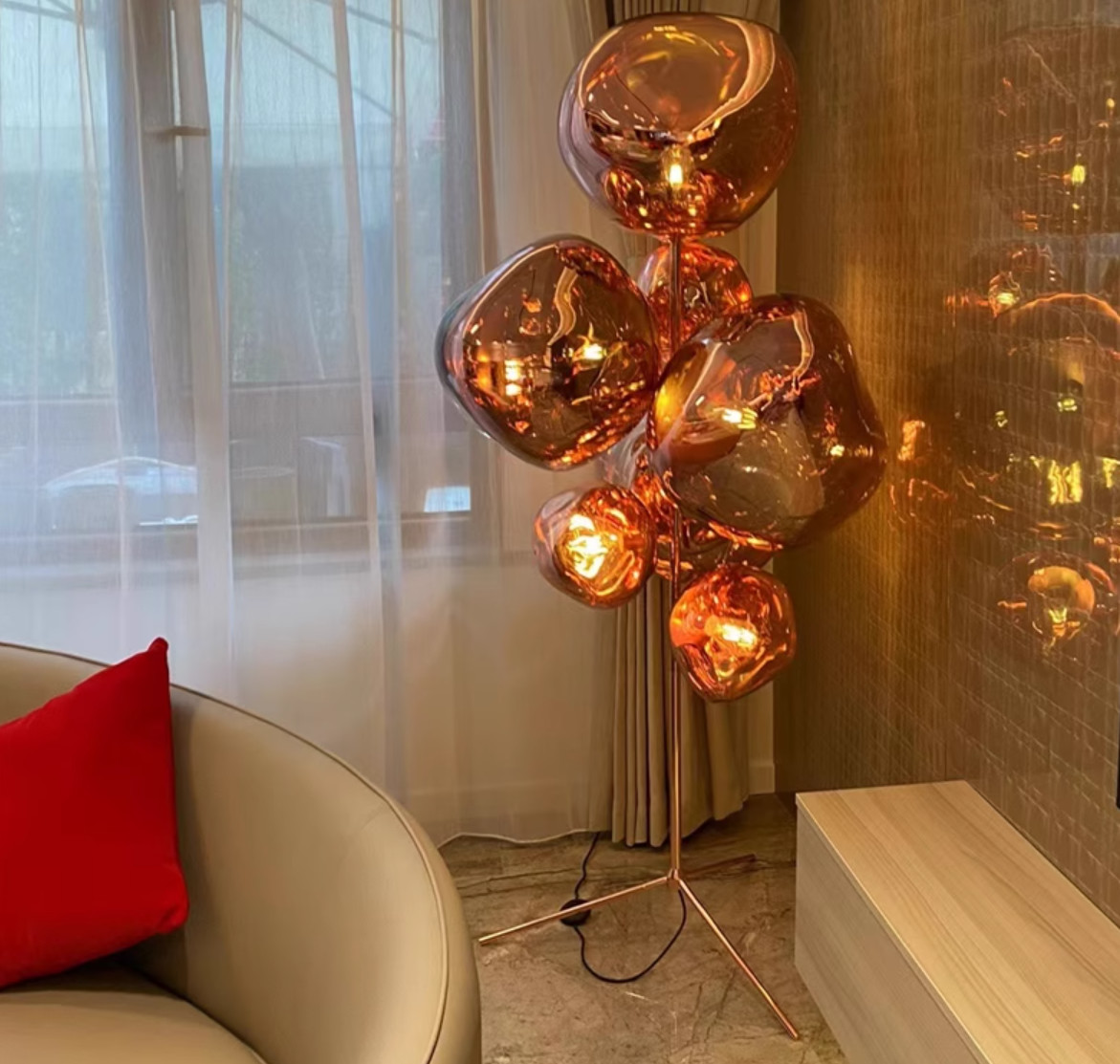 Nordic silver table lamp modern simple bedroom bedside ball light floor lamp