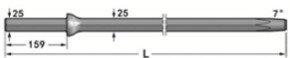 Rock Drilling H22 Tapered Drill Rod 500mm-6400mm Length With 7° Taper Angle