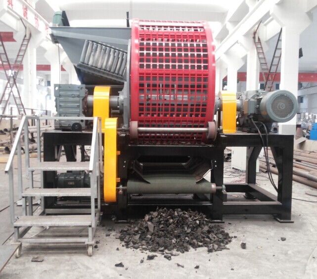 Double Shaft Tire Shredder rubber Shredder，Tire Shredder, Tire Crusher,Tire Shredding Machine- For Tire Recycling Plant