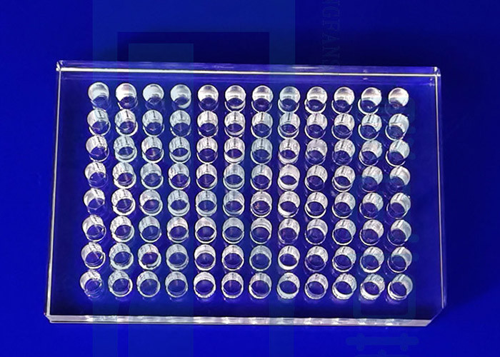 SIO2 96 Well Flat Bottom UV Transparent Microplate Precision Machining